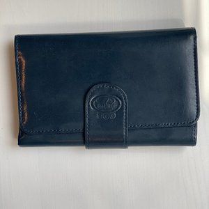 Dark Teal Blue Leather Wallet